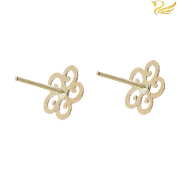 گوشواره طلا 18عیار گل پیچ پیچی - تصویر 2